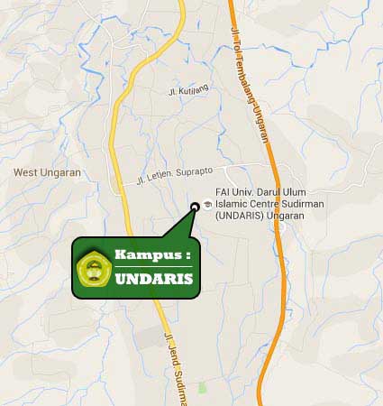 Lokasi dan Peta (Google Map) Universitas Darul Ulum Islamic Centre Sudirman GUPPI Ungaran Semarang Nomor